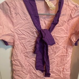 Lulu’s pink and purple bow blouse